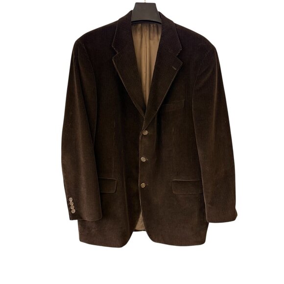 Vintage Ralph Lauren Chaps 48T Brown Corduroy 3-Button Sport Coat - Picture 1 of 16
